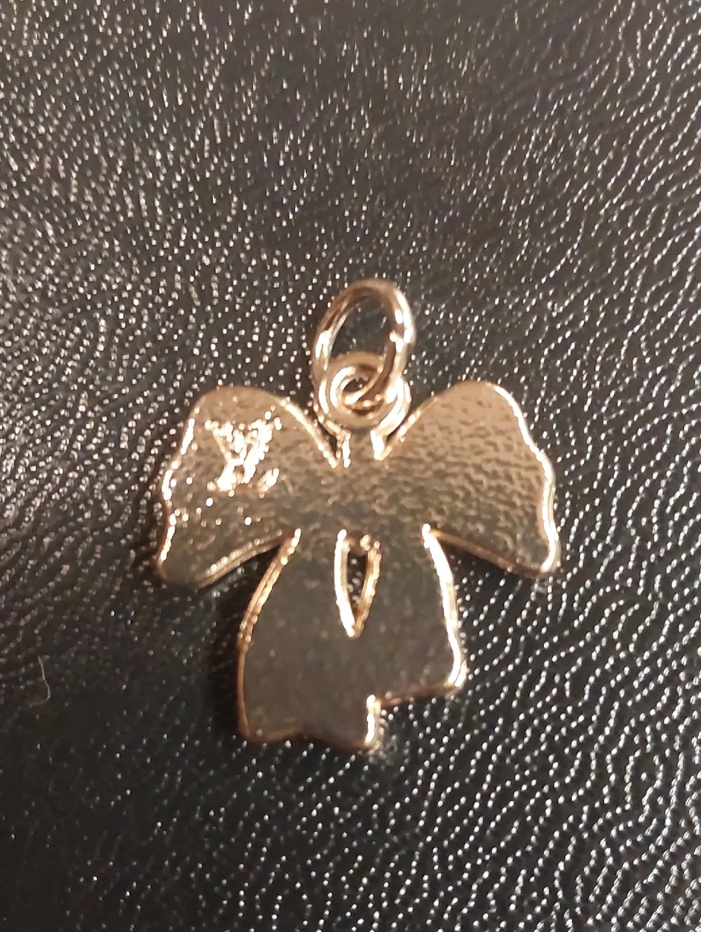 LV White & Gold Enamel Bow Charm Pendant - Picture 2 of 2